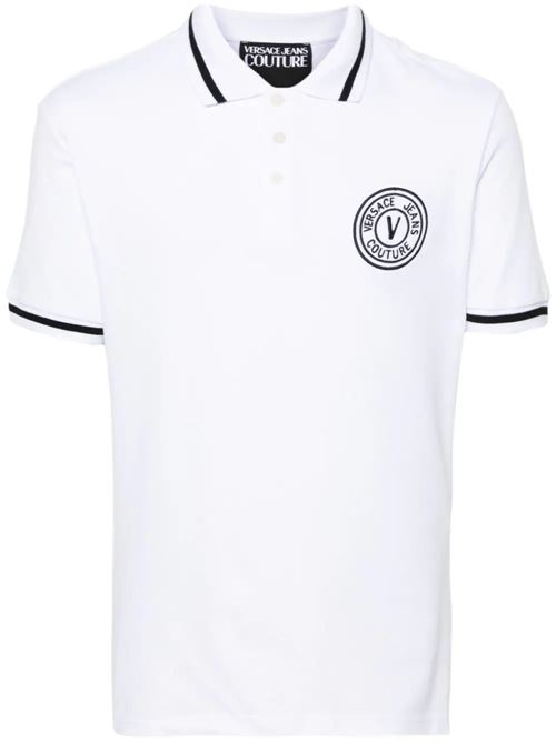 White polo shirt with details Versace Jeans | 76GAGT03CJ01T003